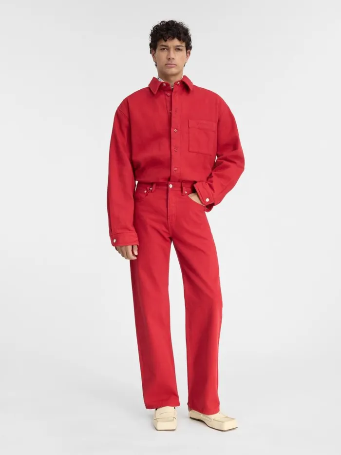 The Straight DeNmes Denim Pants Red Men JACQUEMUS Denim