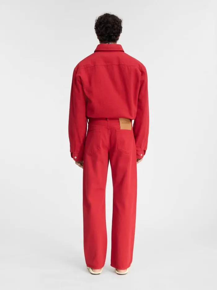 The Straight DeNmes Denim Pants Red Men JACQUEMUS Denim The Straight DeNmes Denim Pants Red Men JACQUEMUS Denim