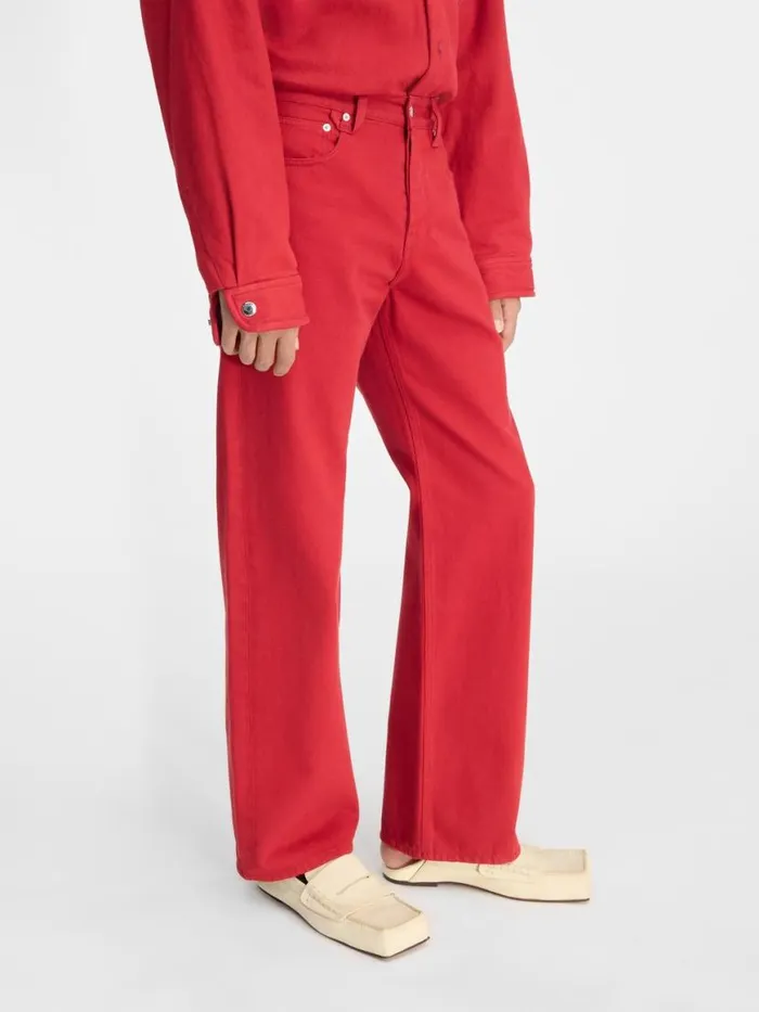 The Straight DeNmes Denim Pants Red Men JACQUEMUS Denim The Straight DeNmes Denim Pants Red Men JACQUEMUS Denim