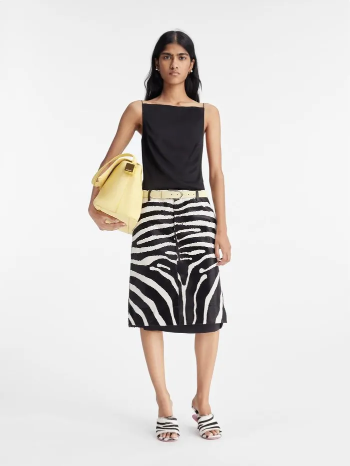 The Tozzi Skirt Black and White Zebra Women JACQUEMUS Dresses and Skirts