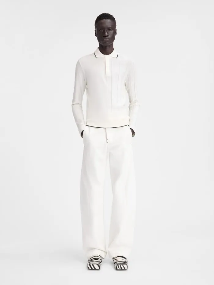 The Tricot Longsleeve Polo Shirt Offwhite Men JACQUEMUS Knits