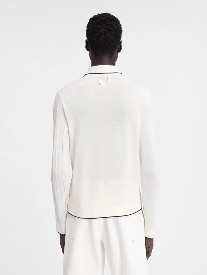 The Tricot Longsleeve Polo Shirt Offwhite Men JACQUEMUS Knits The Tricot Longsleeve Polo Shirt Offwhite Men JACQUEMUS Knits