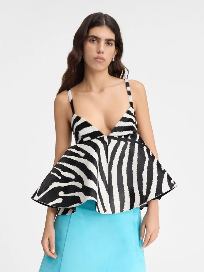 The Vela Top Black and White Zebra Women JACQUEMUS Tops and Shirts The Vela Top Black and White Zebra Women JACQUEMUS Tops and Shirts