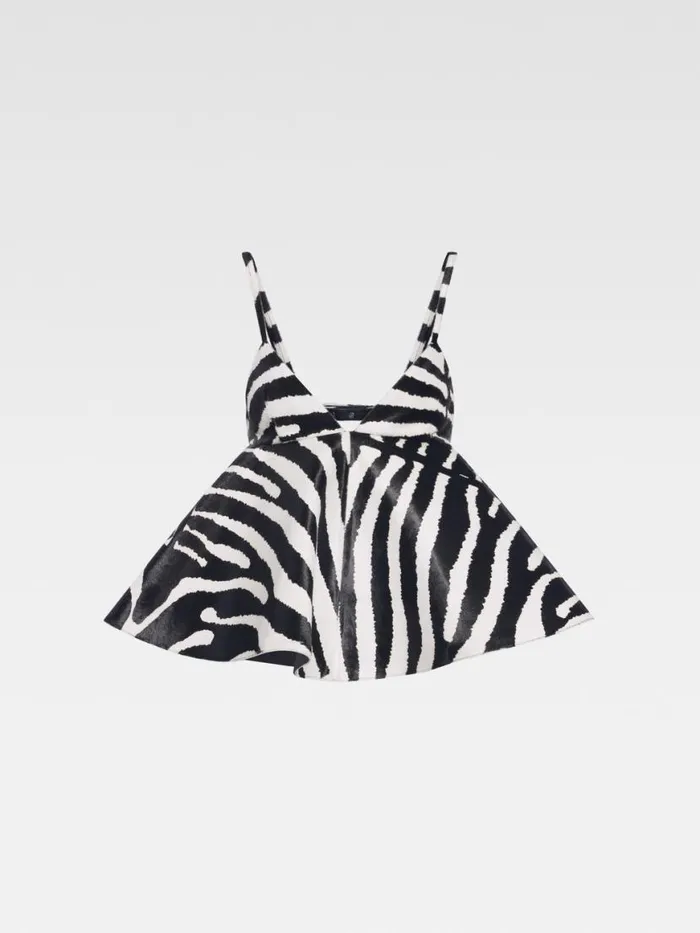 The Vela Top Black and White Zebra Women JACQUEMUS Tops and Shirts The Vela Top Black and White Zebra Women JACQUEMUS Tops and Shirts