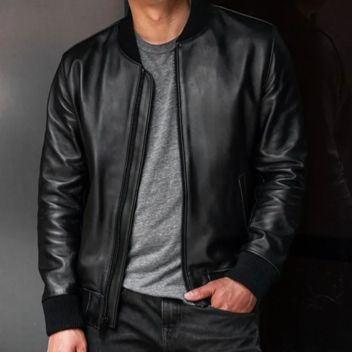 Thursday Boots Leather Bomber Jacket Black 8211 Men