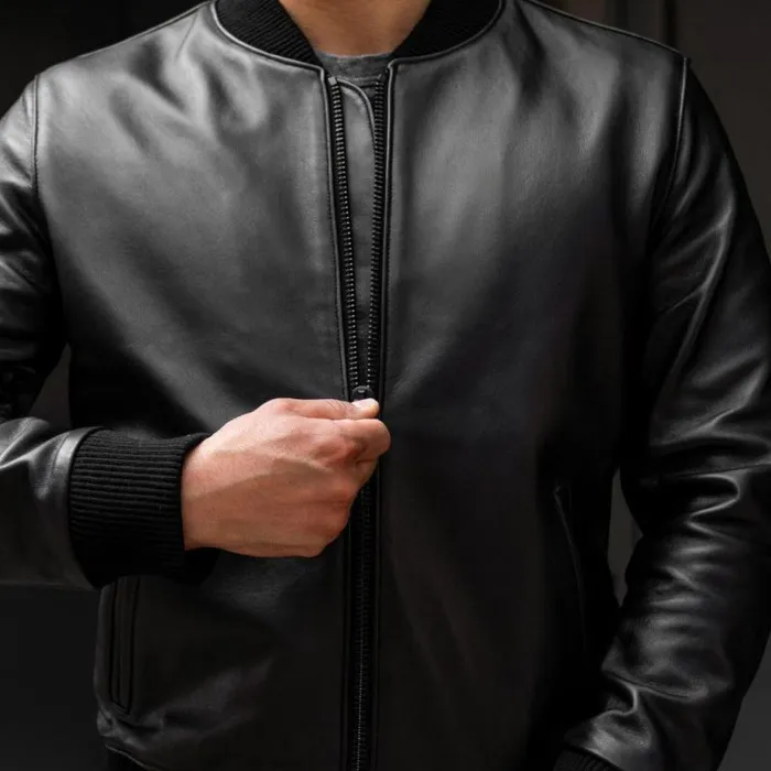 Thursday Boots Leather Bomber Jacket Black 8211 Men