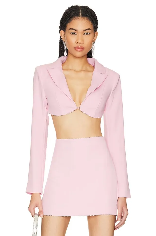 Tia Embellished Cropped Blazer Baby Pink Women Lovers and Friends Jackets and Coats Tia Embellished Cropped Blazer Baby Pink Women Lovers and Friends Jackets and Coats
