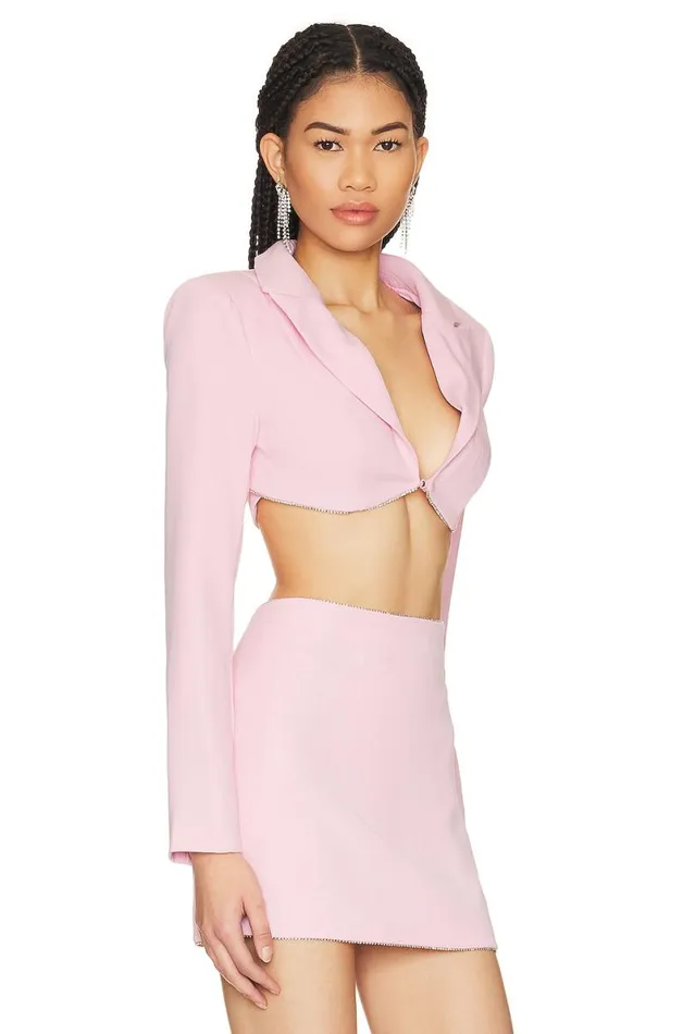 Tia Embellished Cropped Blazer Baby Pink Women Lovers and Friends Jackets and Coats