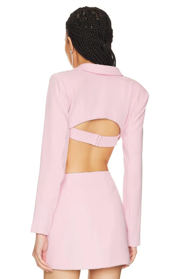 Tia Embellished Cropped Blazer Baby Pink Women Lovers and Friends Jackets and Coats