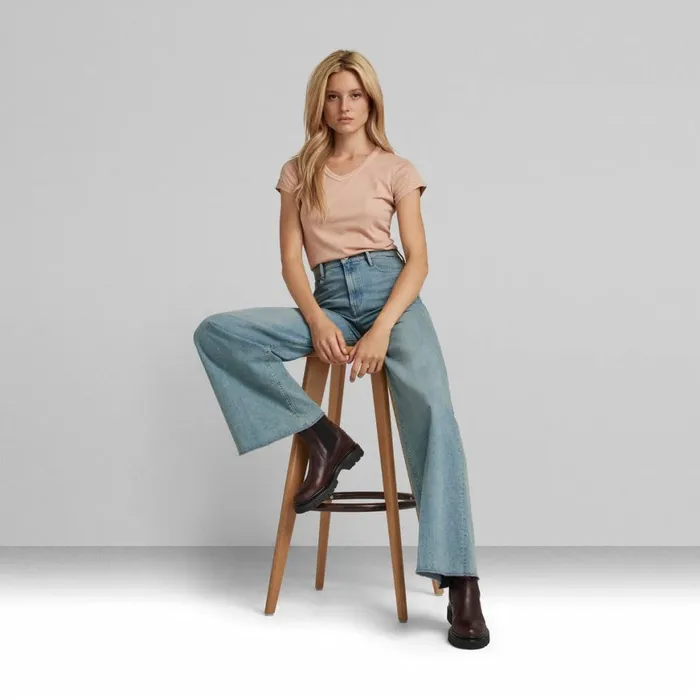 Tops and Tshirts Women GStar RAW Eyben Slim TShirt Over Dyed Tuscany Garment Dyed