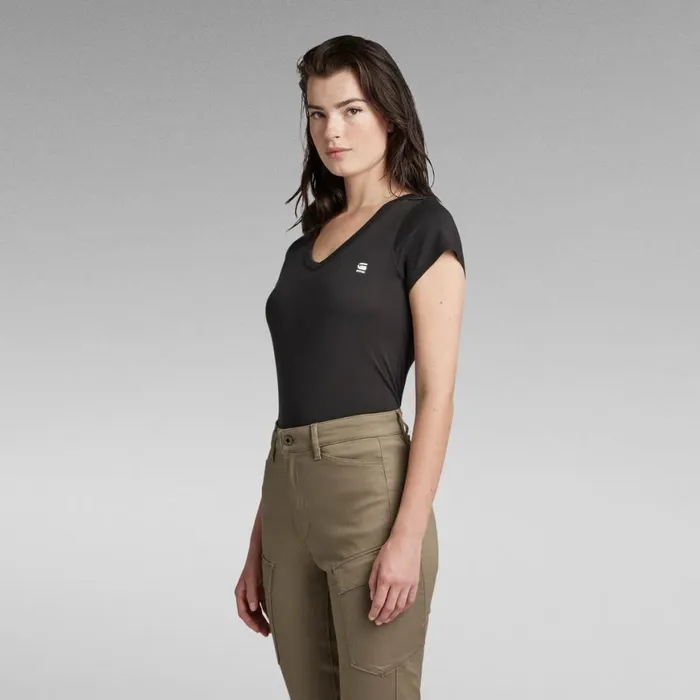 Tops and Tshirts Women GStar RAW Eyben Slim VNeck Top Dark Black