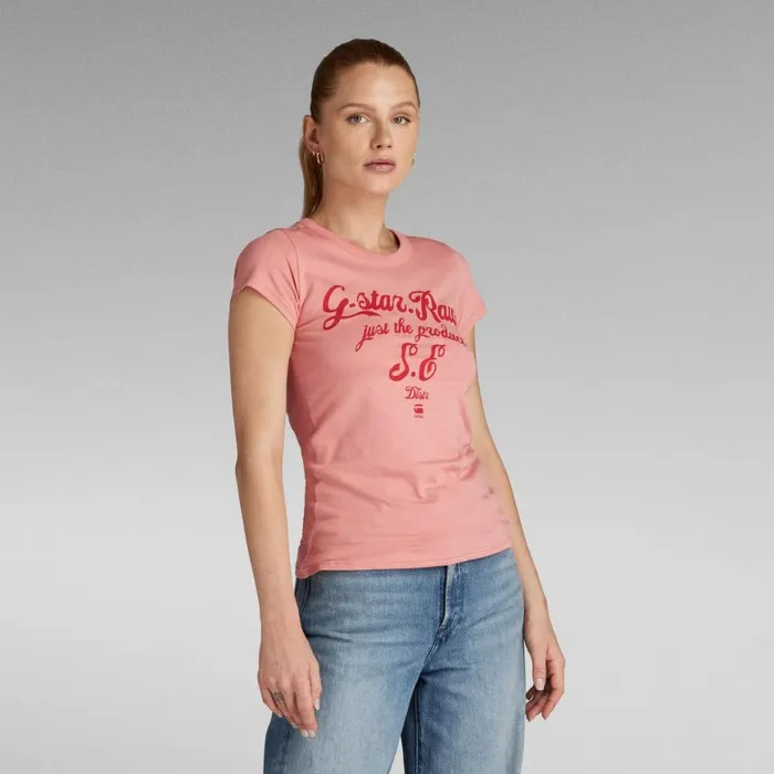 Tops and Tshirts Women GStar RAW Graphic 3 Slim Top Cactus Pink