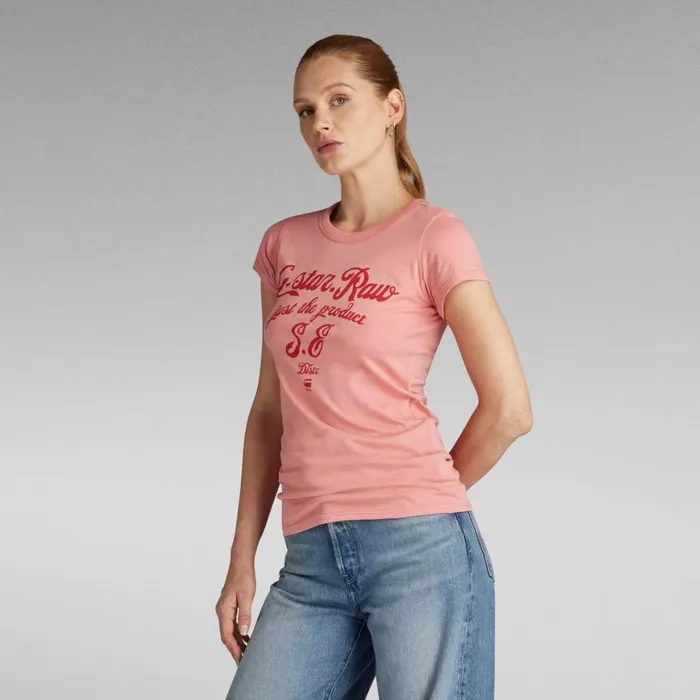 Tops and Tshirts Women GStar RAW Graphic 3 Slim Top Cactus Pink