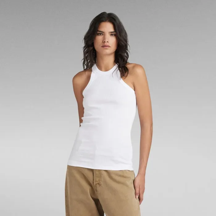 Tops and Tshirts Women GStar RAW Italian Utility Ultra Slim Tank Top White