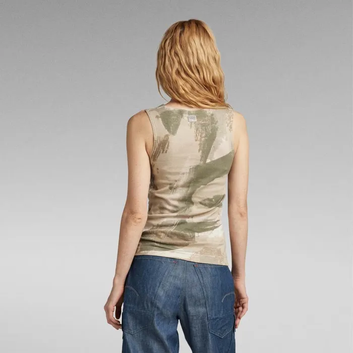 Tops and Tshirts Women GStar RAW Mariner Tank Top Whitebait Watercolor Camo