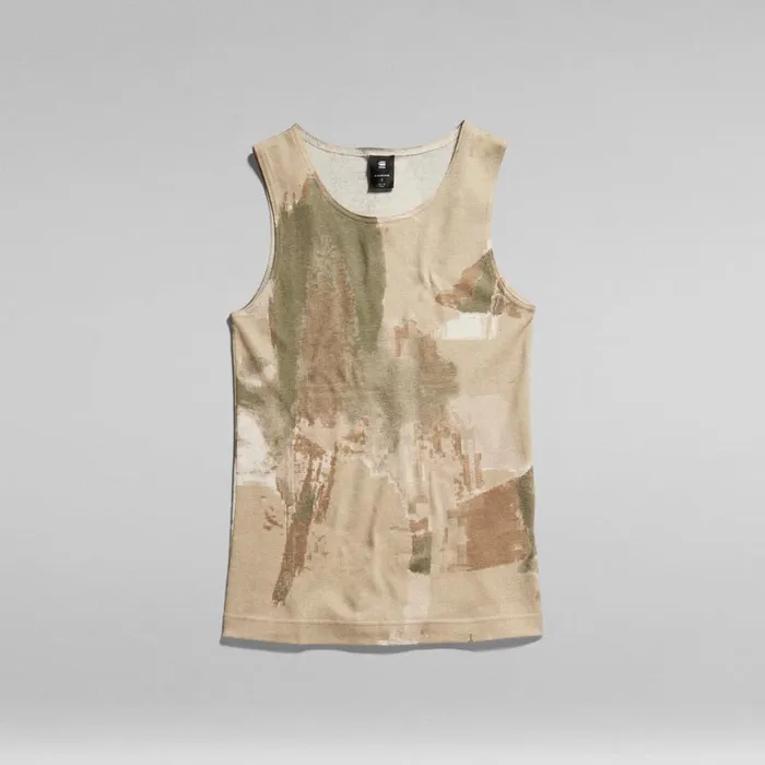 Tops and Tshirts Women GStar RAW Mariner Tank Top Whitebait Watercolor Camo