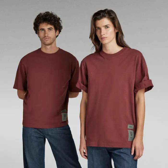 Tops and Tshirts Women GStar RAW Unisex Back Tape Oversized TShirt Paccio