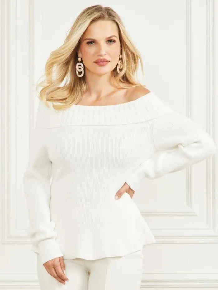 Tops And Sweaters Women Marciano Marisol Sweater Top Pale Pearl