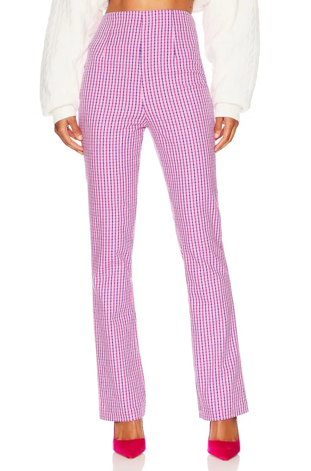 Torrance Pant Pink Plaid Multi Women Lovers and Friends Pants