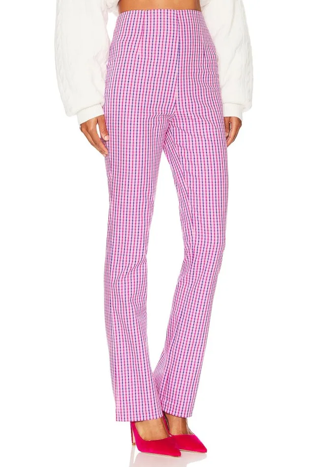 Torrance Pant Pink Plaid Multi Women Lovers and Friends Pants