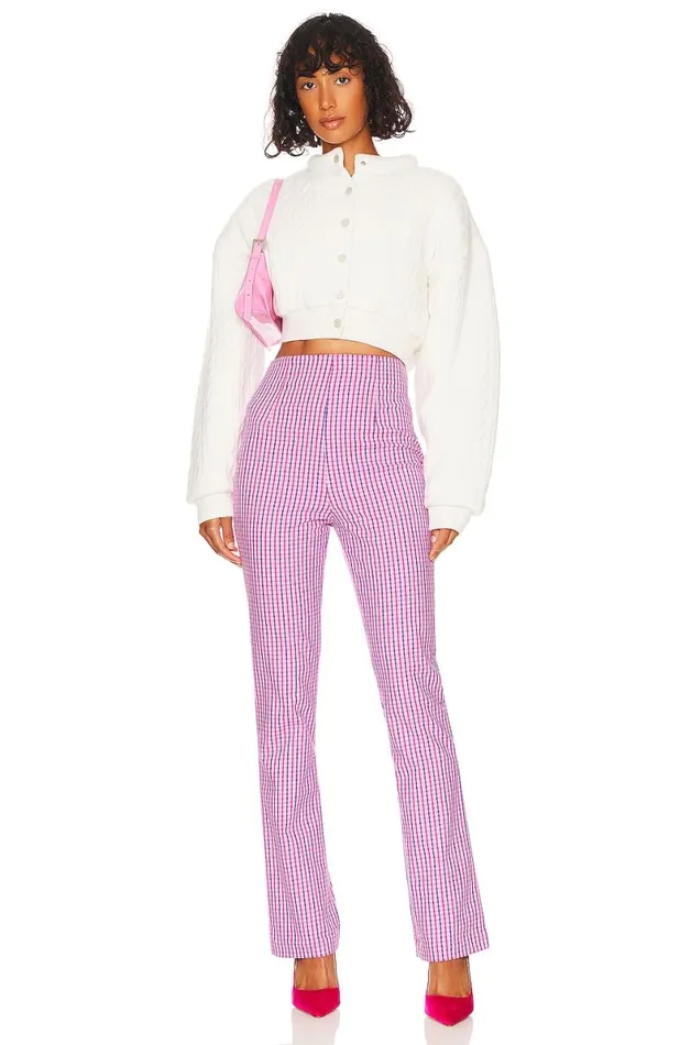 Torrance Pant Pink Plaid Multi Women Lovers and Friends Pants