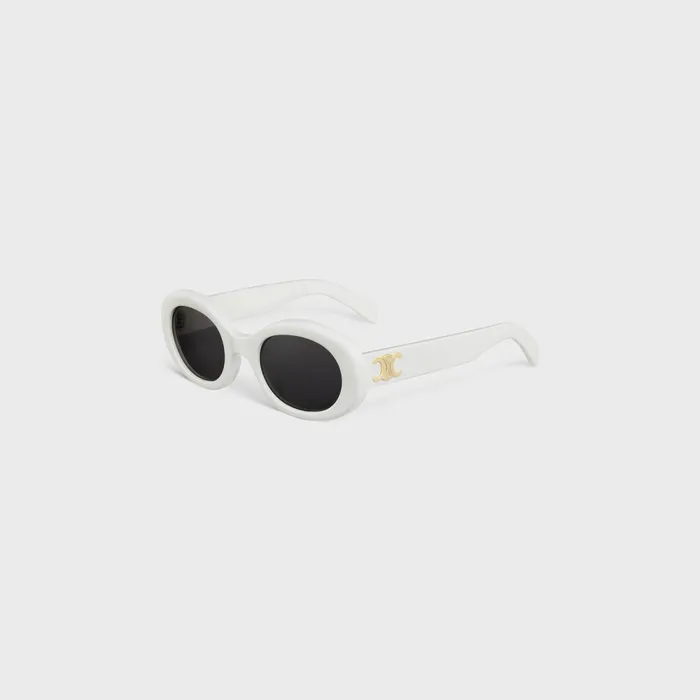 Triomphe 01 Sunglasses In Acetate White Women CELINE SUNGLASSES