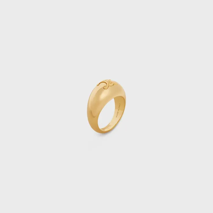 Triomphe Bold Ring In Brass With Gold Finish Gold Women CELINE RINGS Triomphe Bold Ring In Brass With Gold Finish Gold Women CELINE RINGS