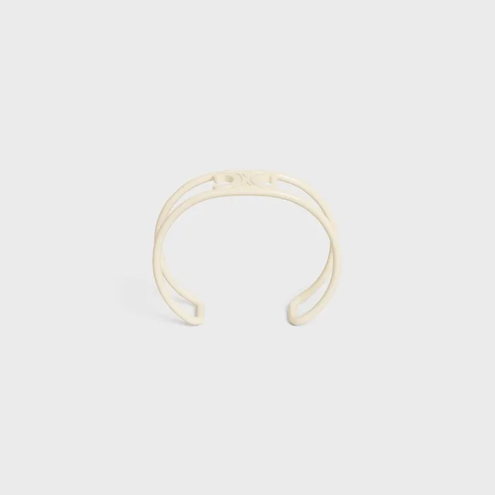 Triomphe Cuff In Varnished Brass Off White Women CELINE BRACELETS