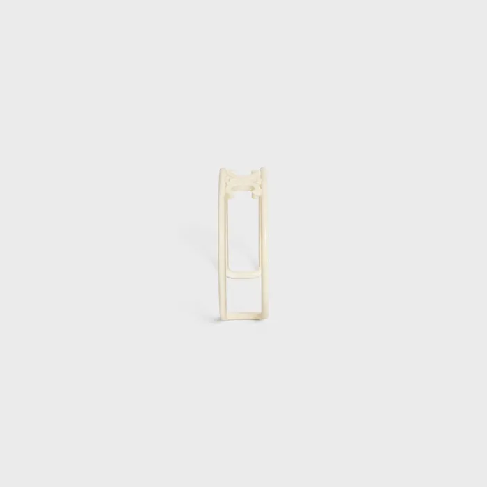 Triomphe Cuff In Varnished Brass Off White Women CELINE BRACELETS Triomphe Cuff In Varnished Brass Off White Women CELINE BRACELETS