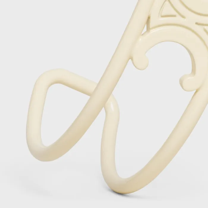 Triomphe Cuff In Varnished Brass Off White Women CELINE BRACELETS Triomphe Cuff In Varnished Brass Off White Women CELINE BRACELETS