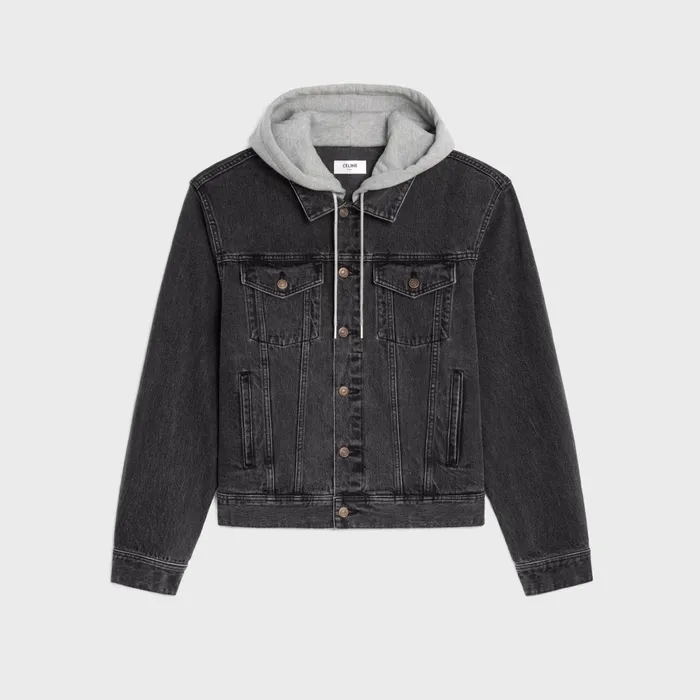 Trucker Jacket In Charcoal Wash Denim Charcoal Wash Men CELINE DENIM