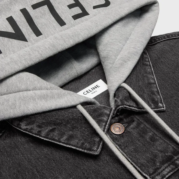 Trucker Jacket In Charcoal Wash Denim Charcoal Wash Men CELINE DENIM