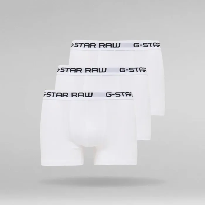 Underwear Men GStar RAW Classic Trunk 3 Pack Whitewhitewhite
