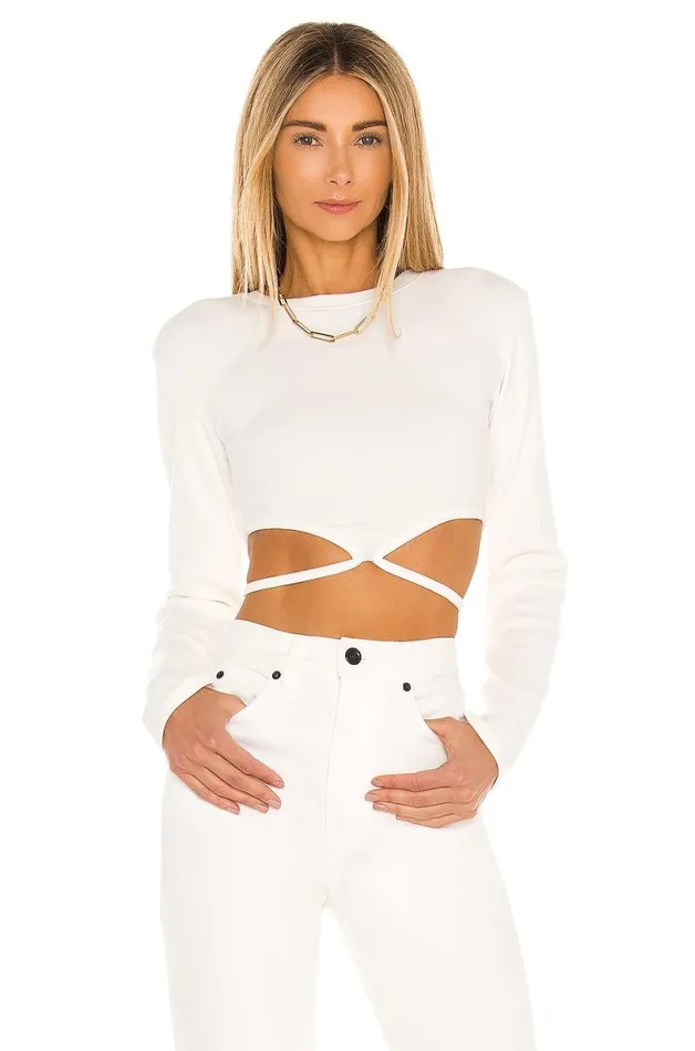 Waist Tie Tee White Women Lovers and Friends Tops