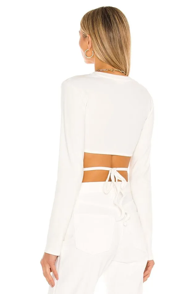 Waist Tie Tee White Women Lovers and Friends Tops