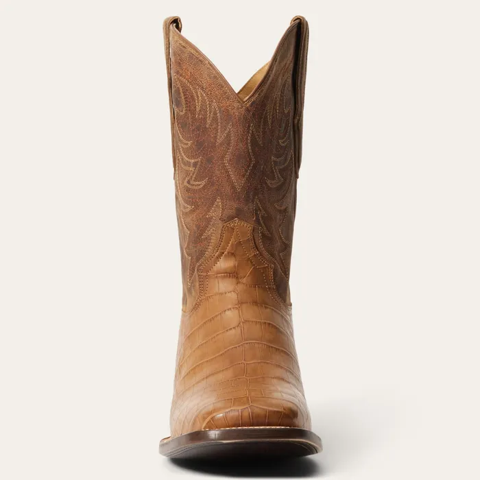 Western Men Stetson Aces Alligator Boots Brown
