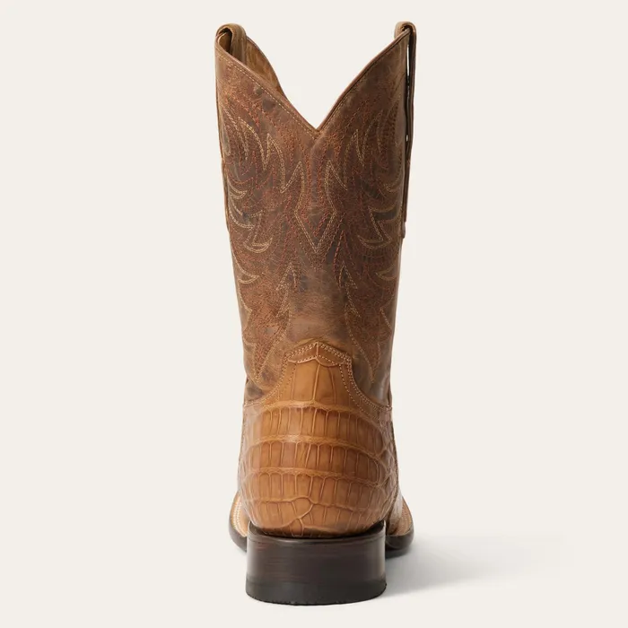 Western Men Stetson Aces Alligator Boots Brown