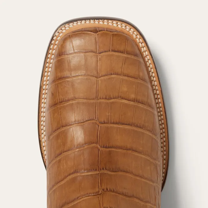 Western Men Stetson Aces Alligator Boots Brown