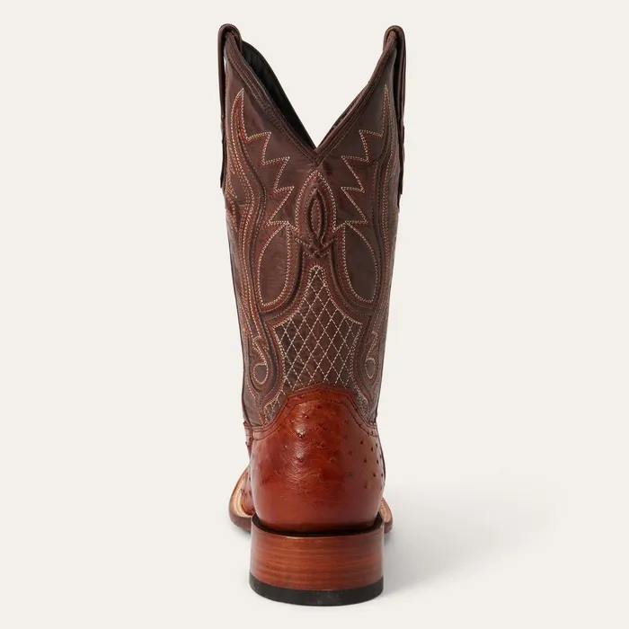 Western Men Stetson Ozzy Ostrich Boot Brown