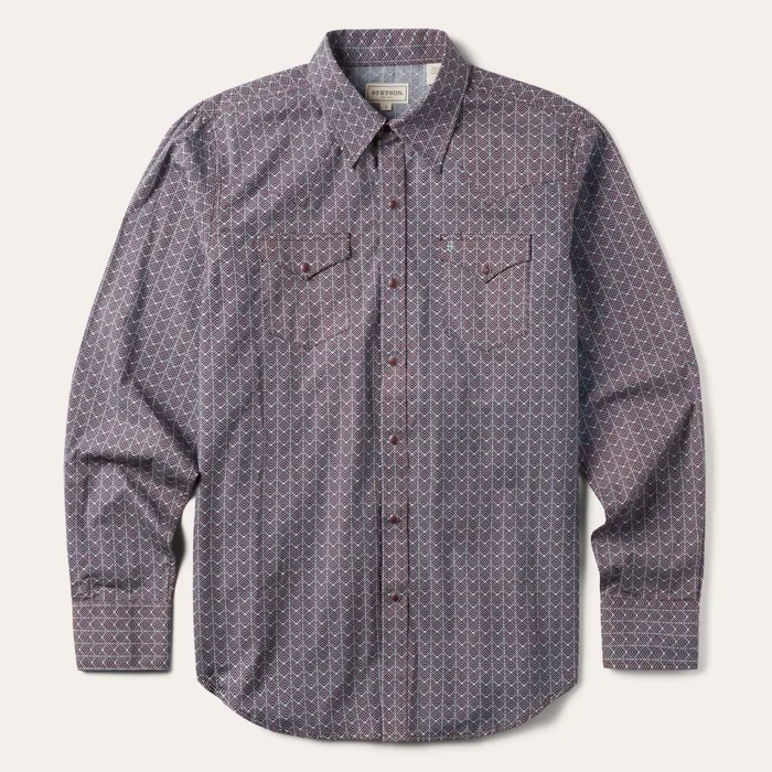 Western Shirts Men Stetson Chevron Grid Shirt Chevron Grid Shirt