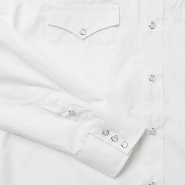 Western Shirts Men Stetson Classic Solid Snap Poplin Shirt In Optic White White
