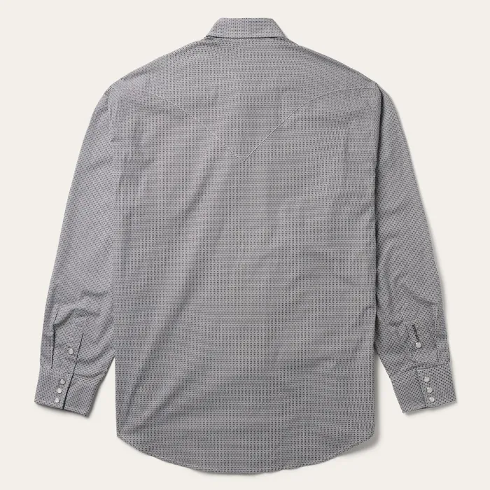 Western Shirts Men Stetson Grey Geo Print Western Shirt Grey