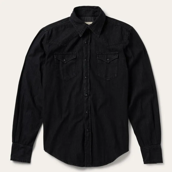 Western Shirts Men Stetson Modern Denim Western Shirt Black