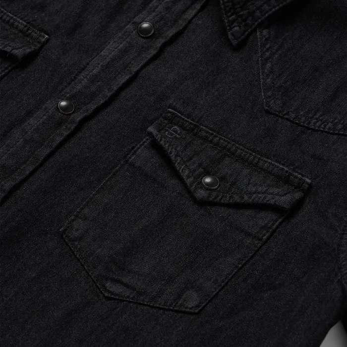 Western Shirts Men Stetson Modern Denim Western Shirt Black