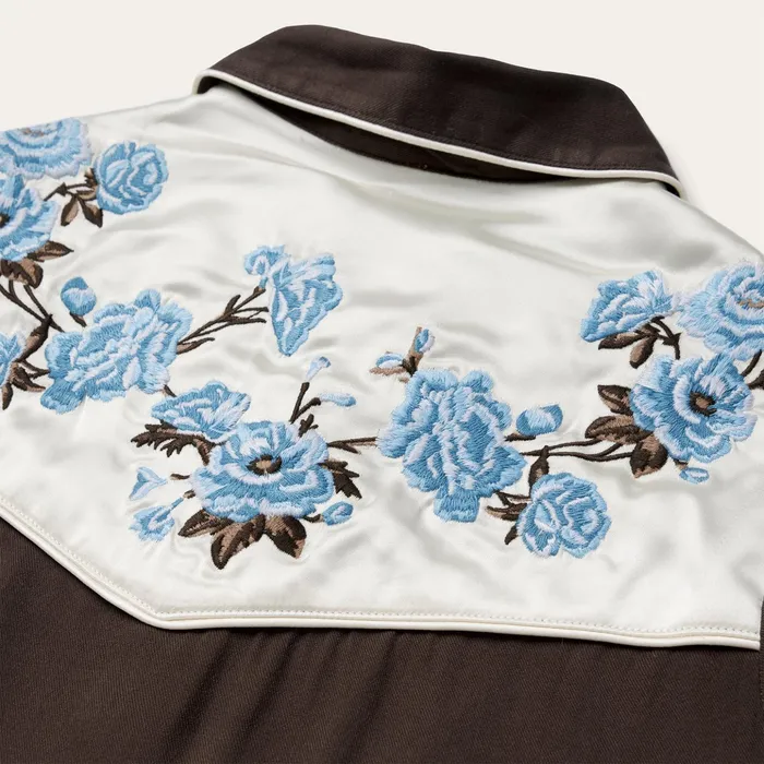 Western Shirts Women Stetson Embroidered Rayon Western Shirt Brown