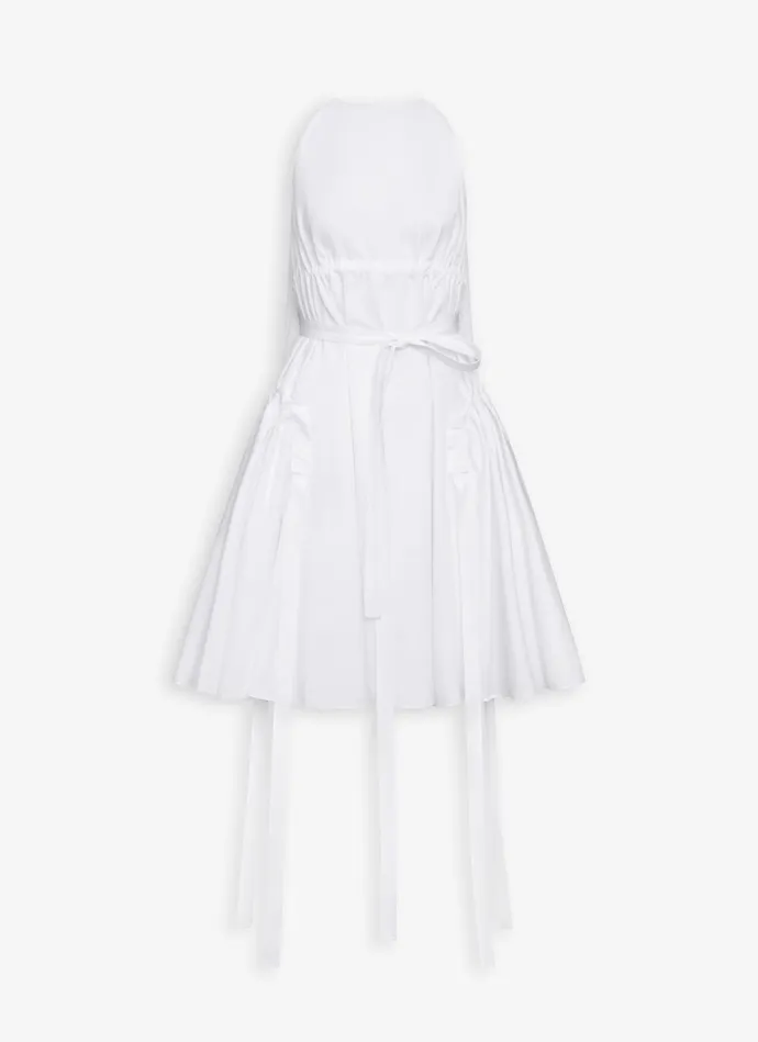 White A LINE DRESS IN COTTON POPLIN Women Alaa Dresses