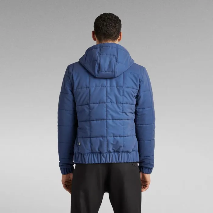 Winter Coats Men GStar RAW Meefic Squared Quilted Hooded Jacket Reflective Sea Blue