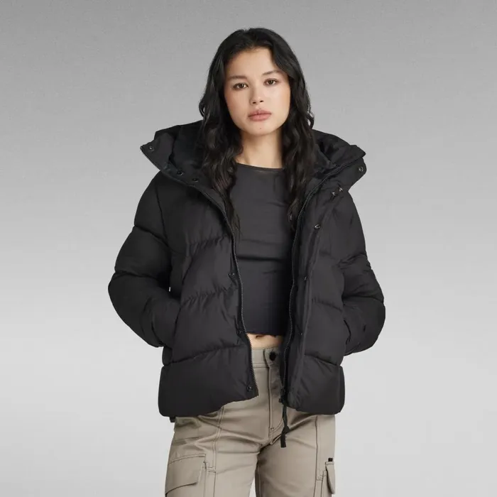 Winter Coats Women GStar RAW Whistler Short Puffer Jacket Dark Black