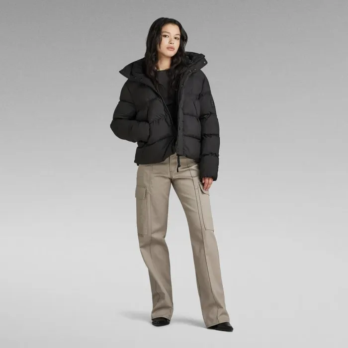 Winter Coats Women GStar RAW Whistler Short Puffer Jacket Dark Black