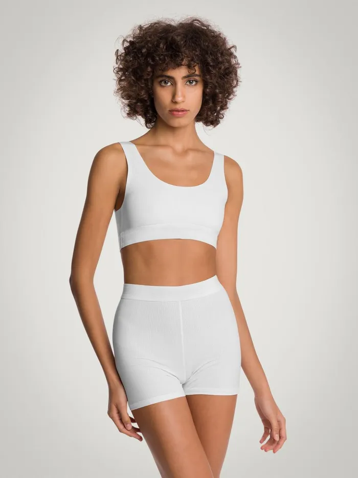 Wolford Beauty Cotton Crop Top Bra Pearl Women Bras